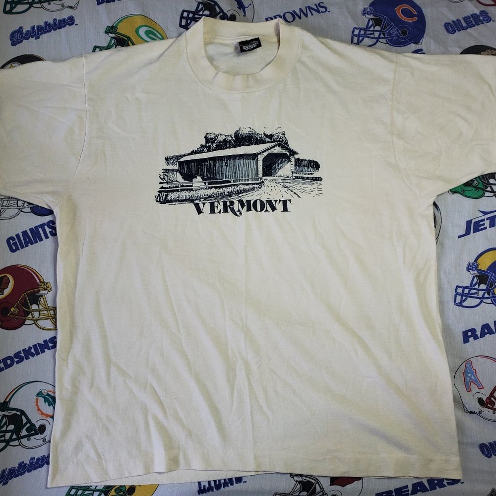Vintage 80s Vermont Bridge Shirt XL Screen Stars